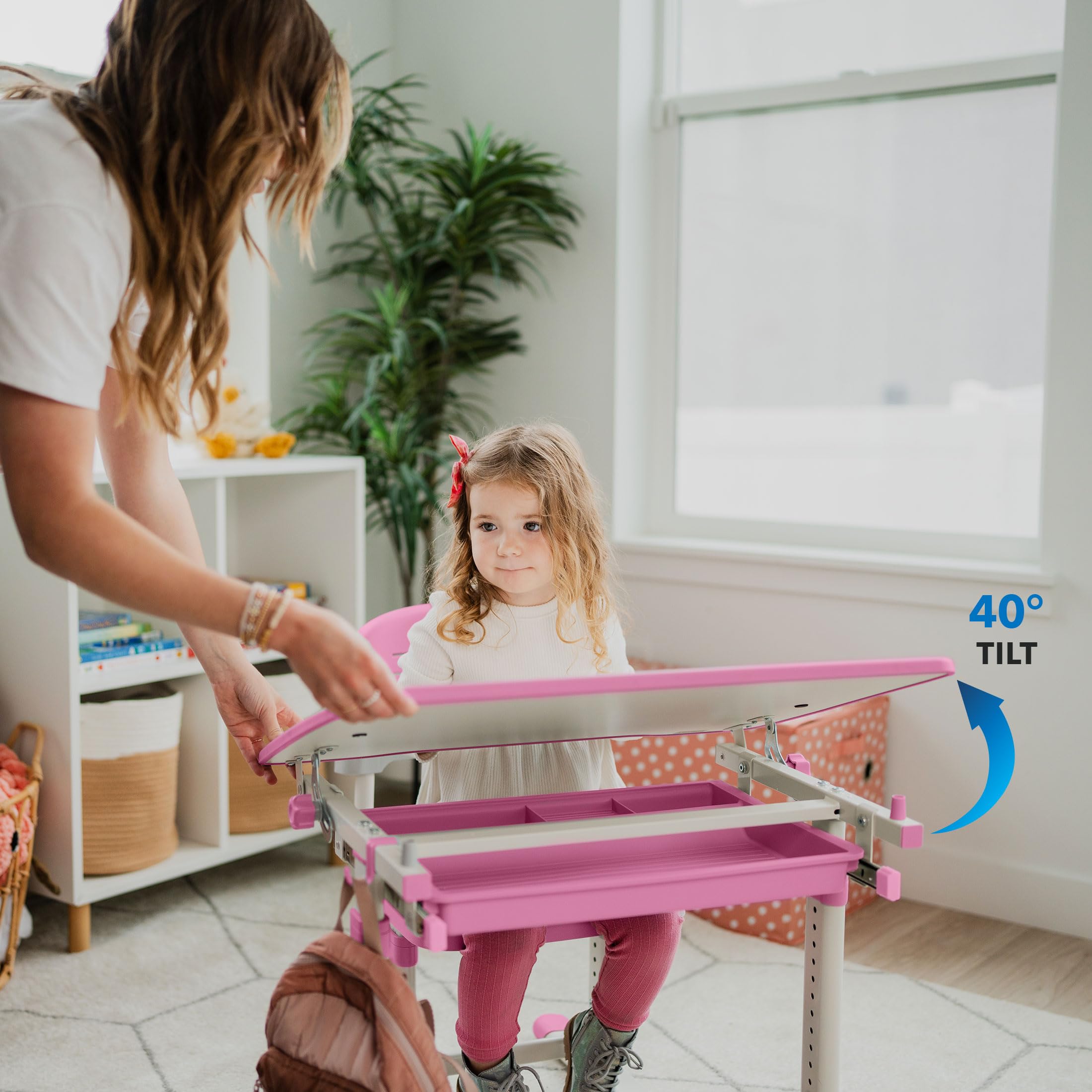 Kids Desk and Chair Set - Height Adjustable with Storage Drawer