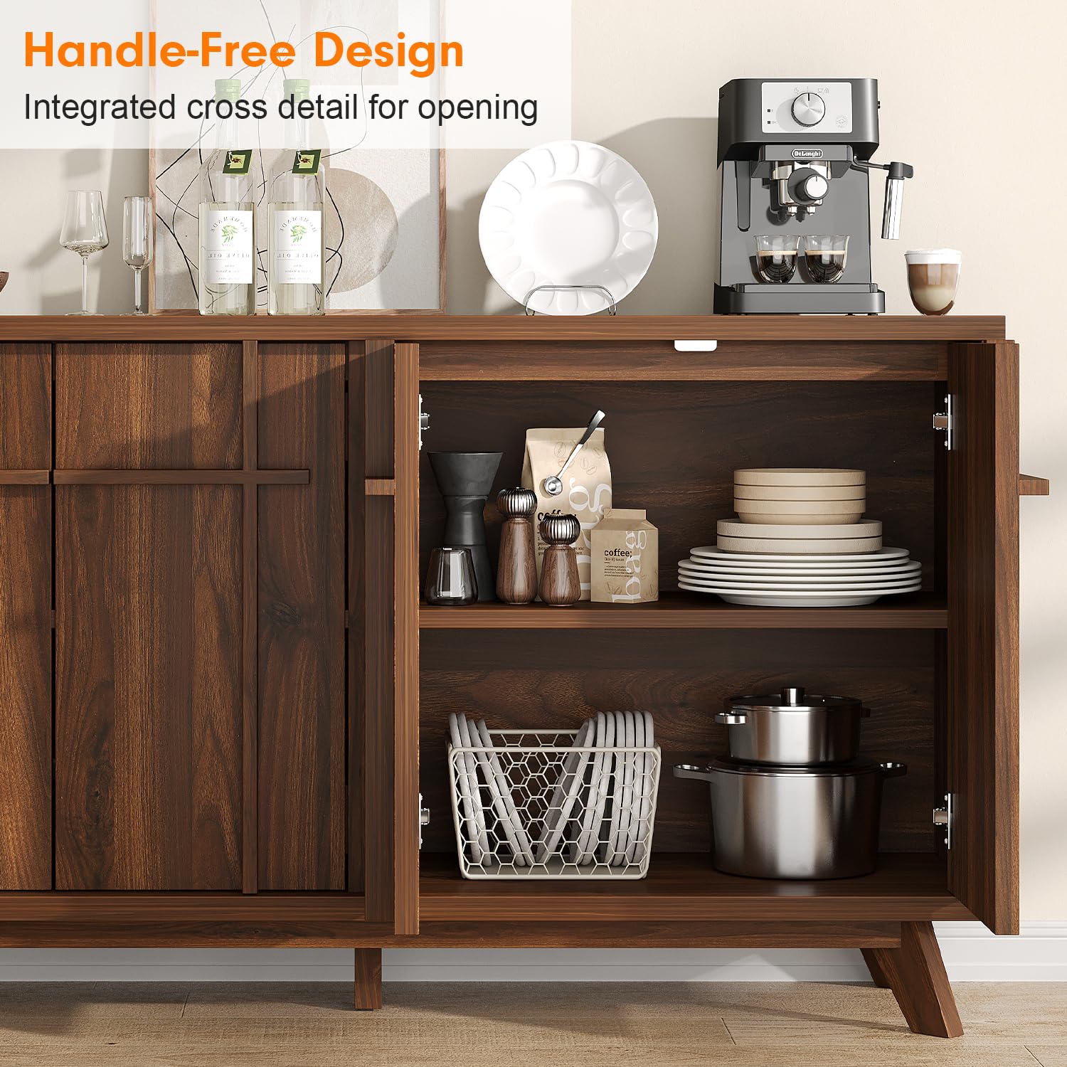 59" Modern Buffet Cabinet with Storage