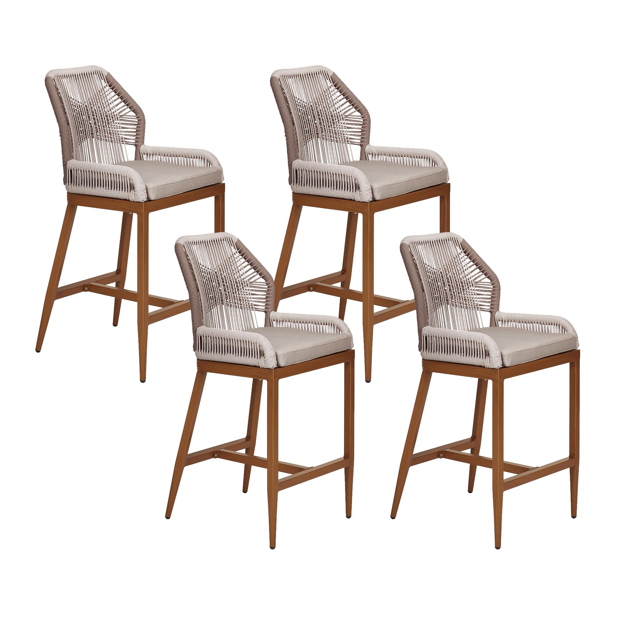 Rattan Counter Height Bar Stools Set of 4