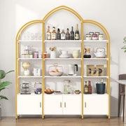 Arched Bookshelf with Storage