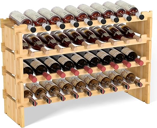 36 Bottle Bamboo Wine Rack Floor Standing