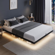 Queen Bed Frame with LED Lights and Floating Design