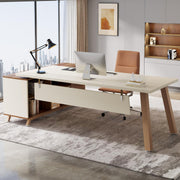 78.7-Inch L-Shaped Executive Desk with Storage Cabinet