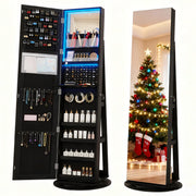 360° Swivel Mirror Jewelry Cabinet with Lights