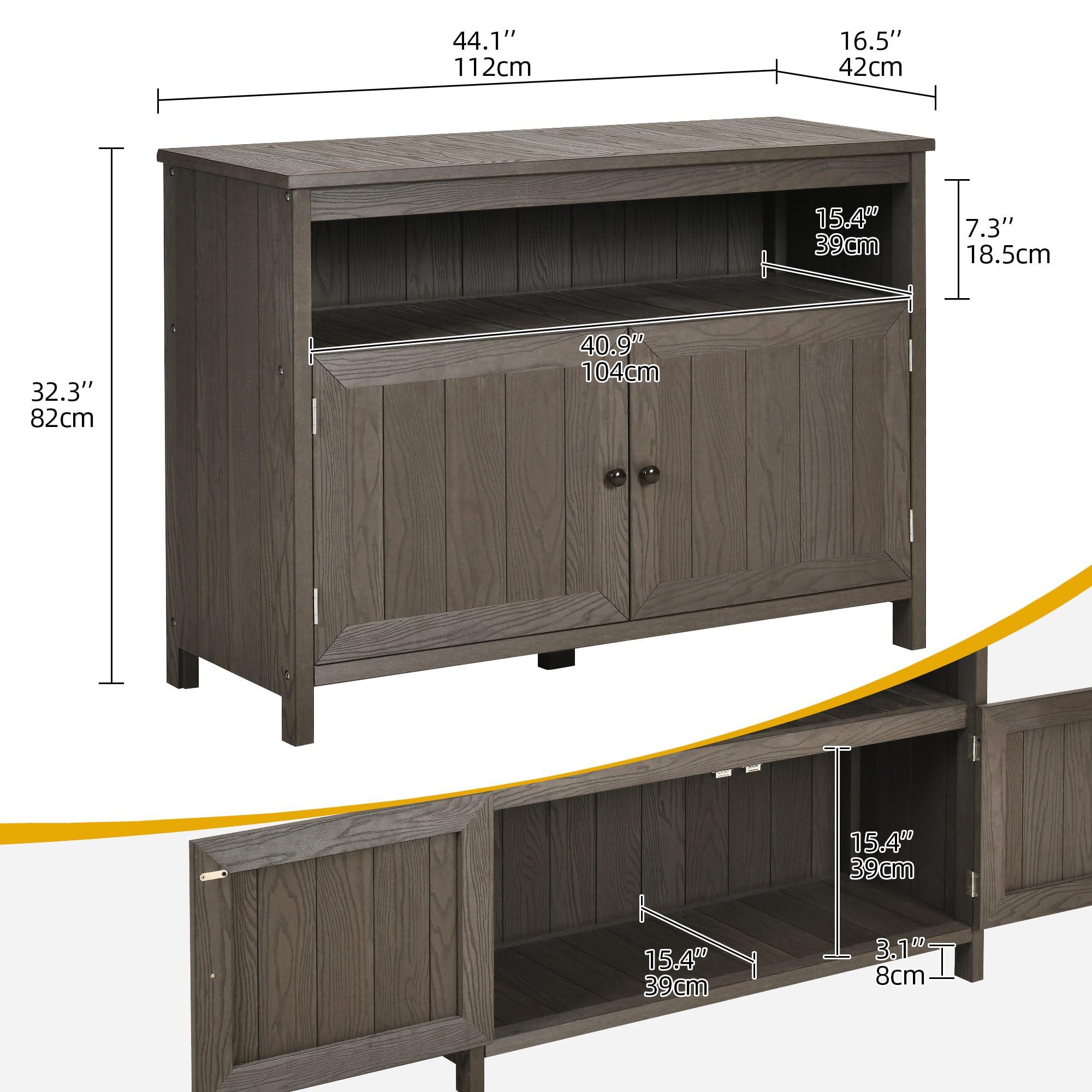 Outdoor Sideboard Storage Cabinet with Shelves