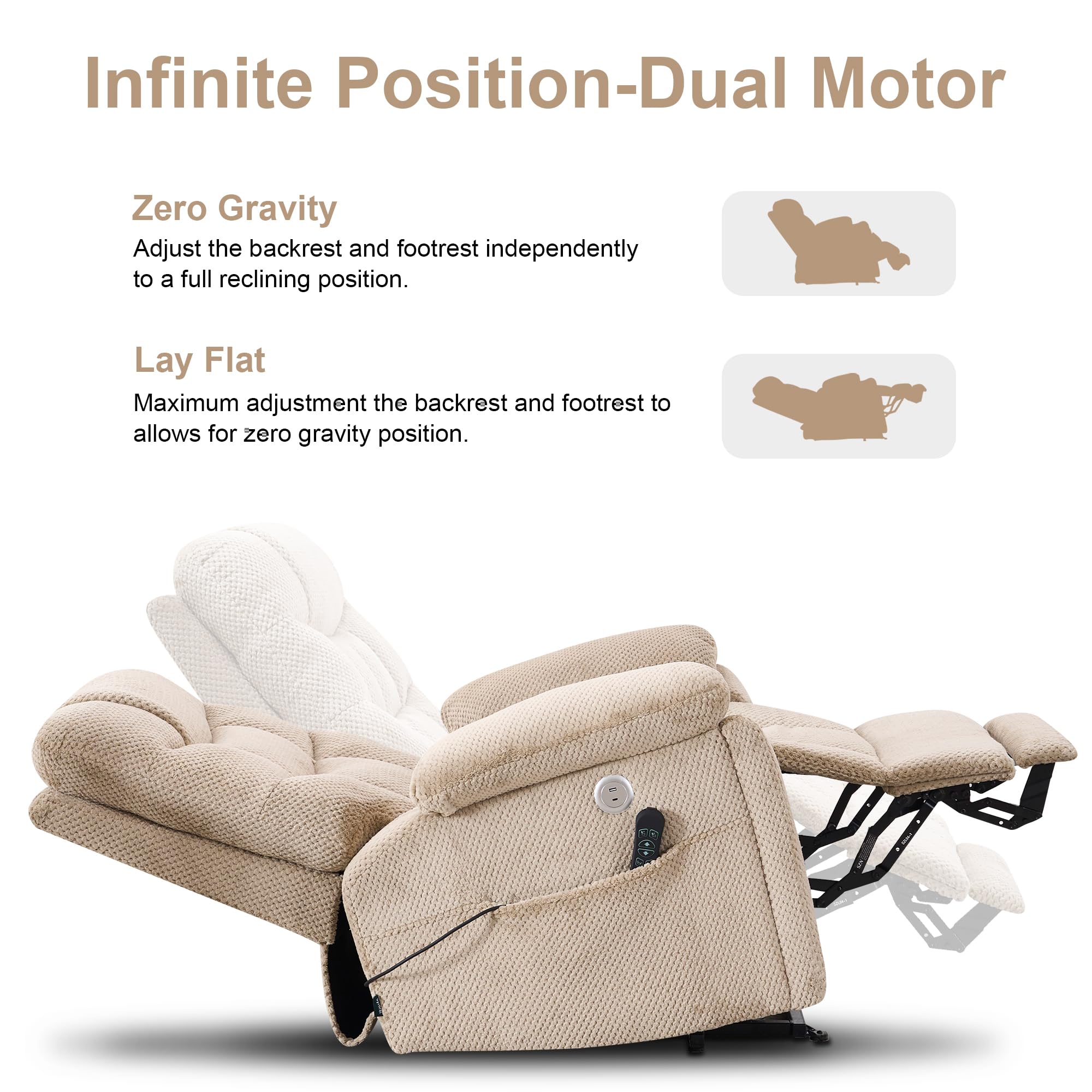 Oversized Dual Motor Power Lift Recliner