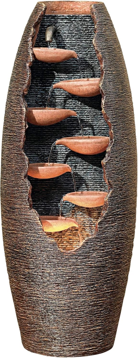 Cascading Bowl Fountain with LED Light