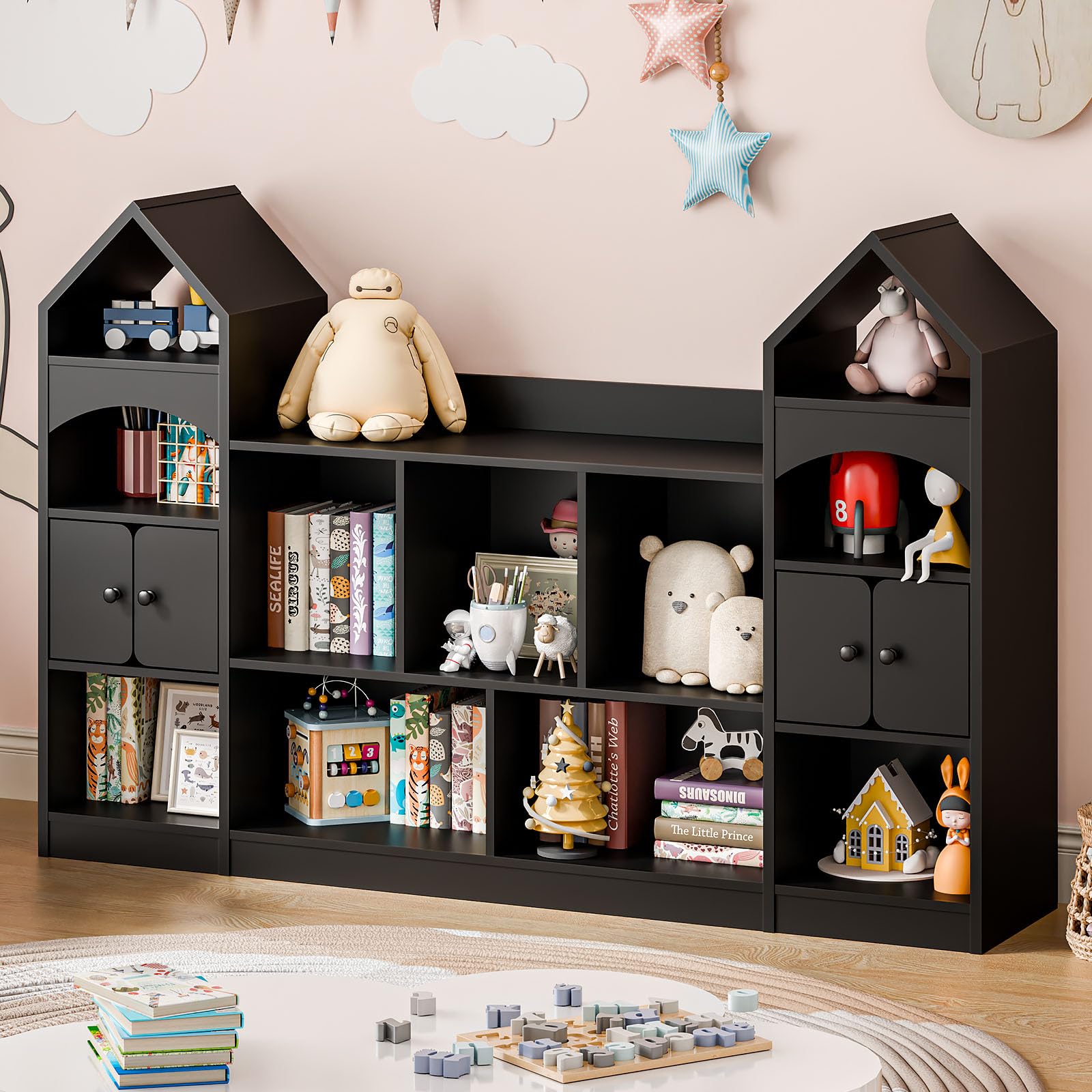 Castle Shape Children's Bookshelf Storage Organizer