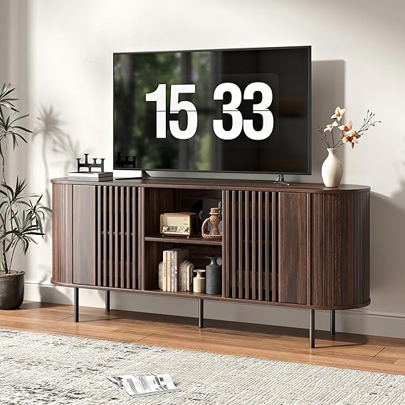Modern TV Stand for TVs Up to 75 Inches with Adjustable Shelves