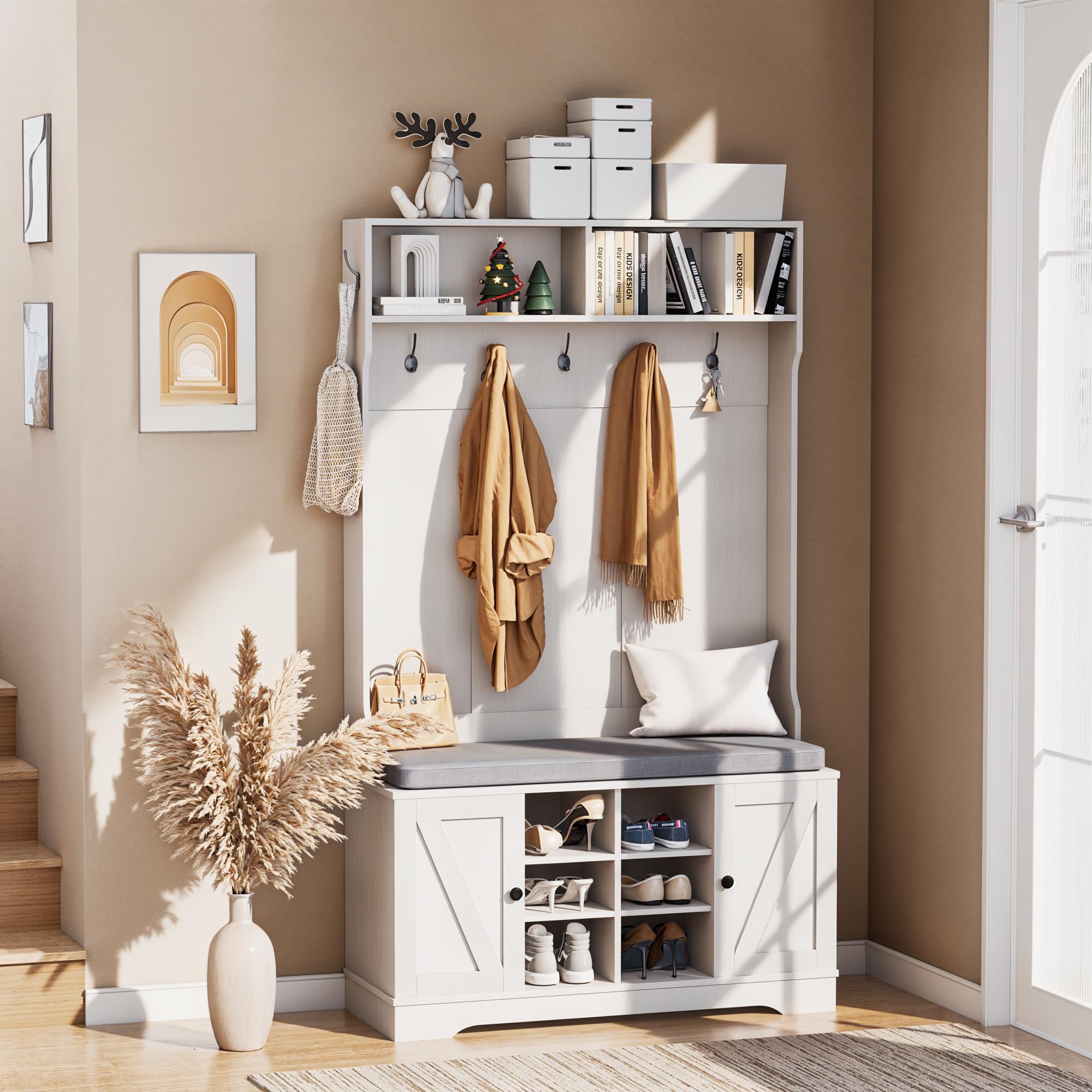 Hall Tree with Bench and Shoe Storage