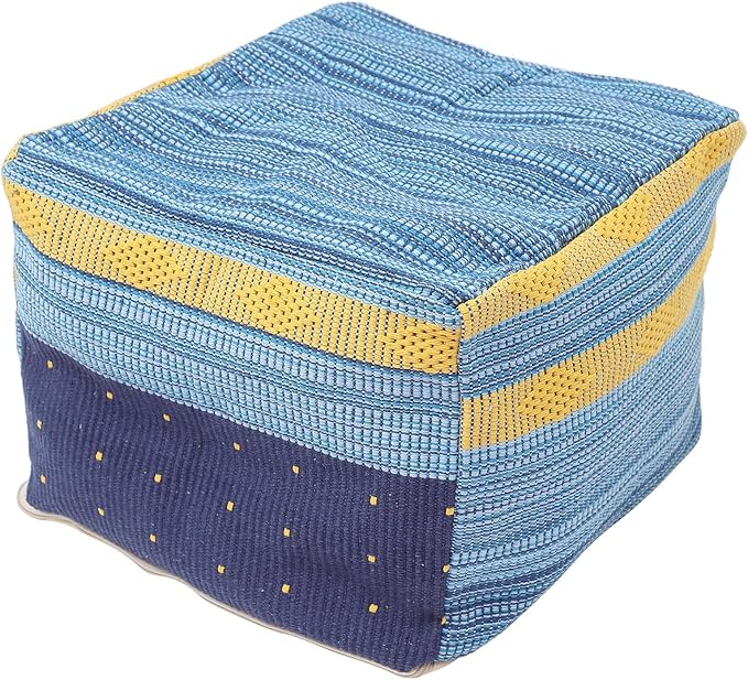 Square Knitted Pouf Ottoman Footrest