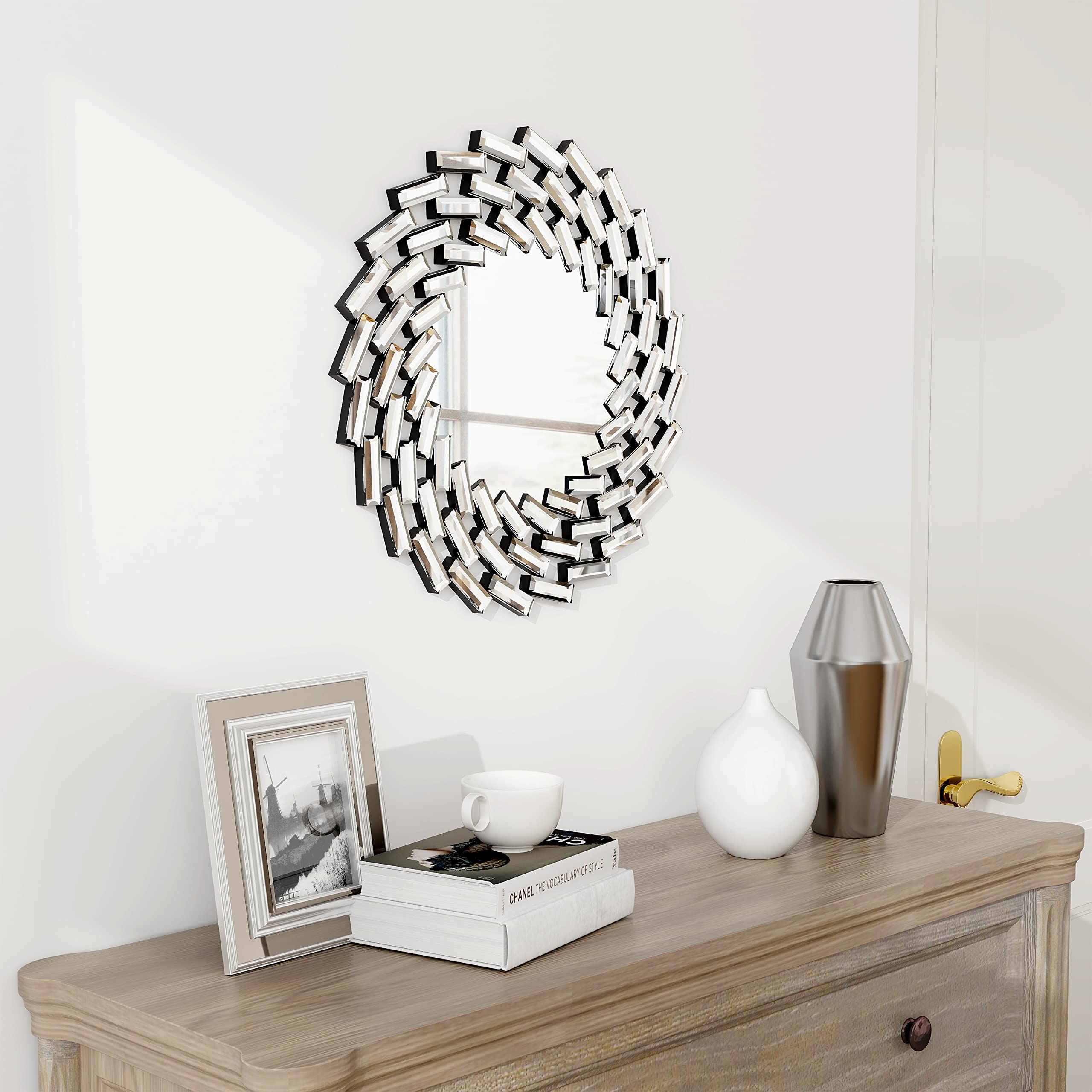 18 Inch Round Wall Mirror Silver