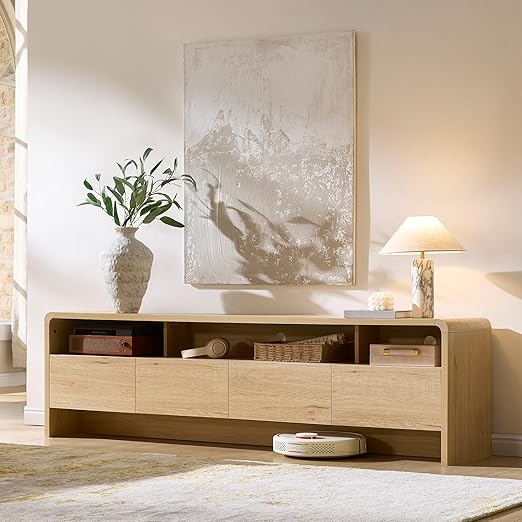 70" Modern TV Stand with Curved Design