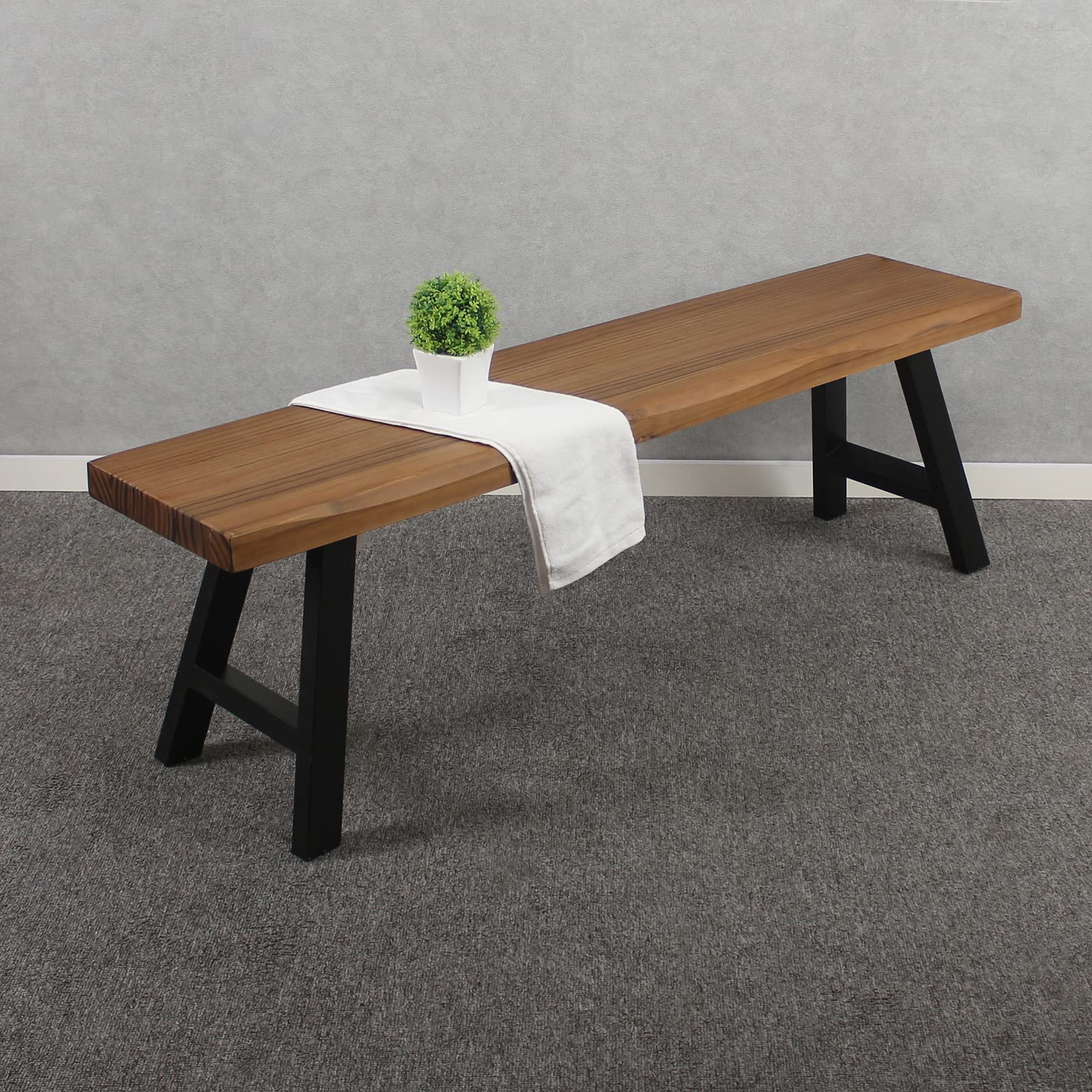 Outdoor Solid Wood Bench 48 Inch