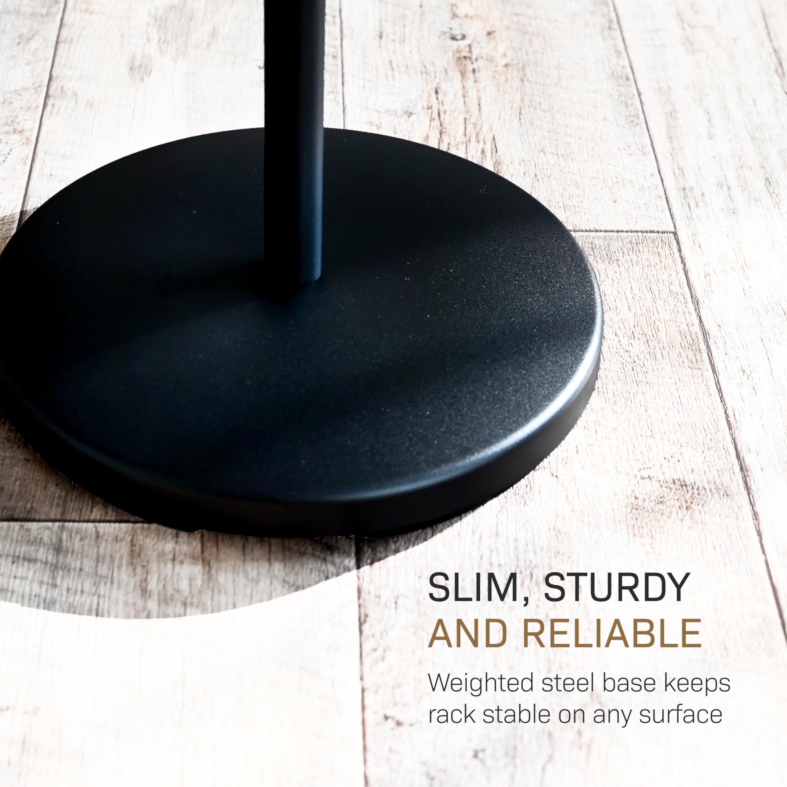 Freestanding Coat Rack with Wooden Hooks and Weighted Base - 70 Inch