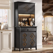 72" Tall Kitchen Pantry with Hydraulic Flip Up Door