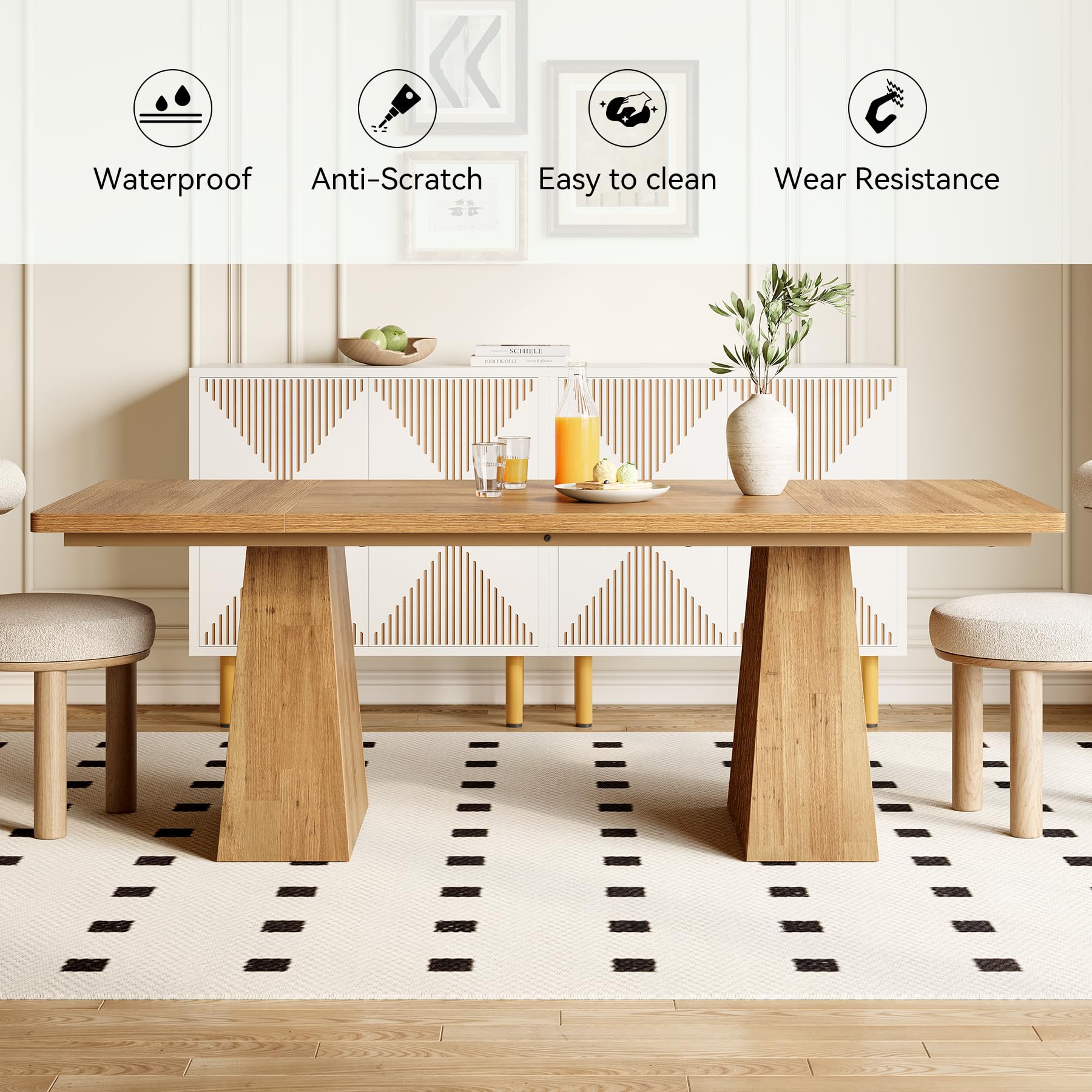 Dining Table for 6 People with Heavy Duty Legs