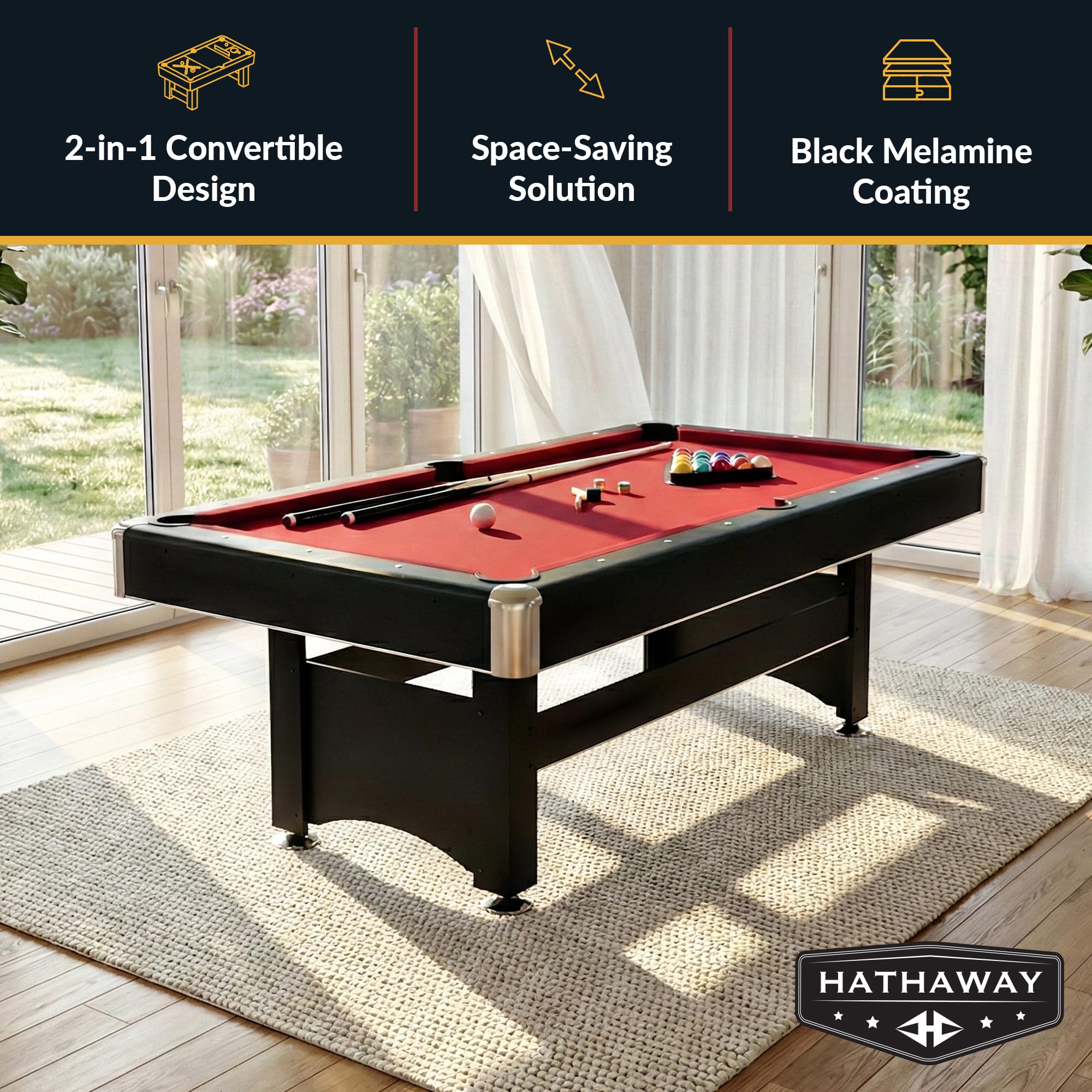 6ft Pool & Table Tennis Combo Table