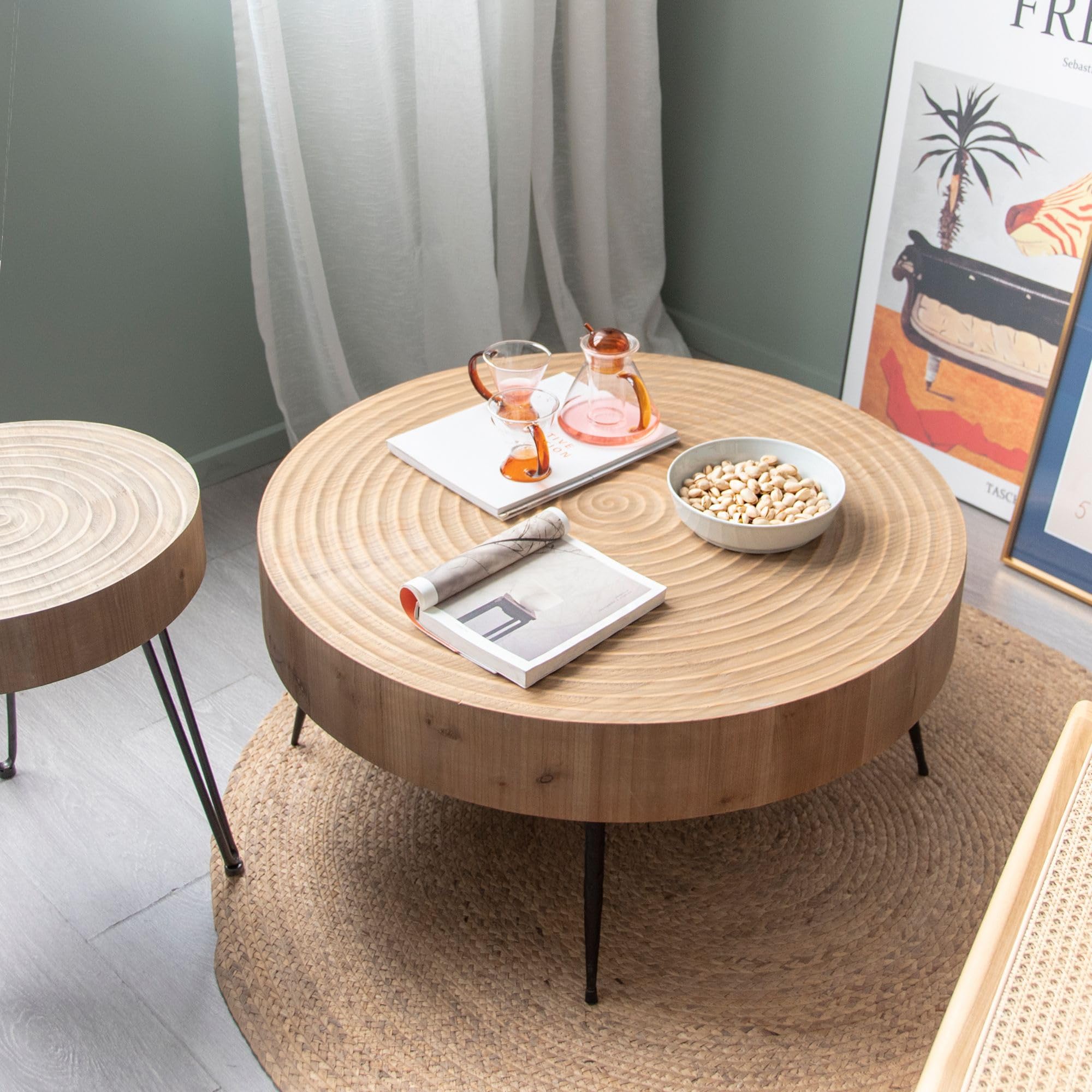 Round Nesting Coffee Table Set