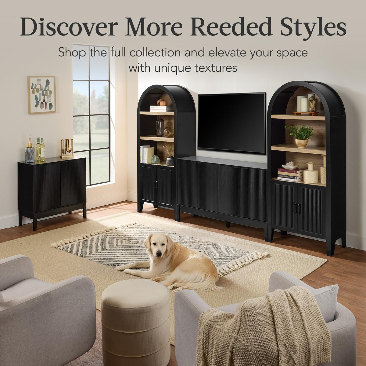 72-Inch Tall Arched Pantry Cabinet with Adjustable Shelves