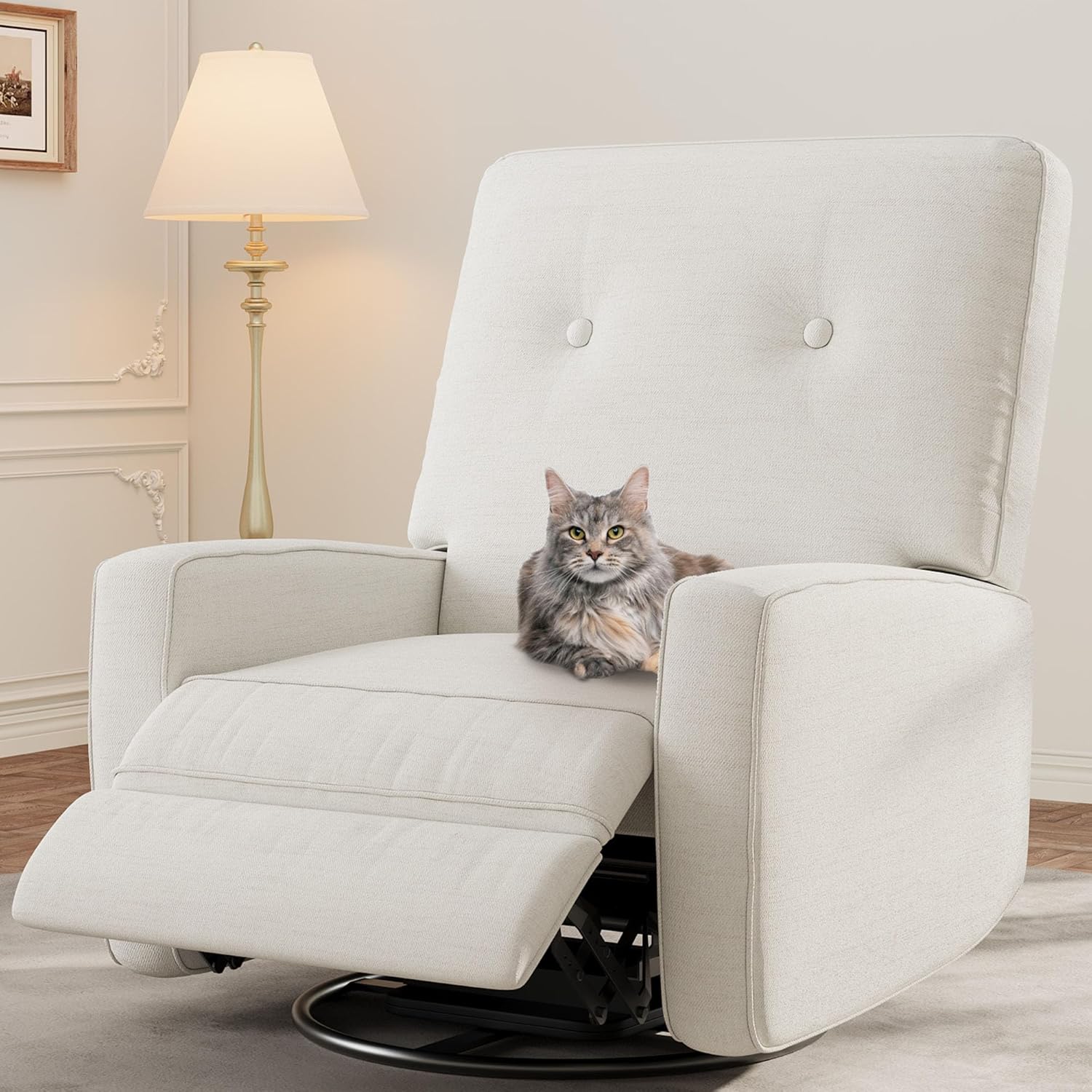 Swivel Recliner Chair with Adjustable Backrest