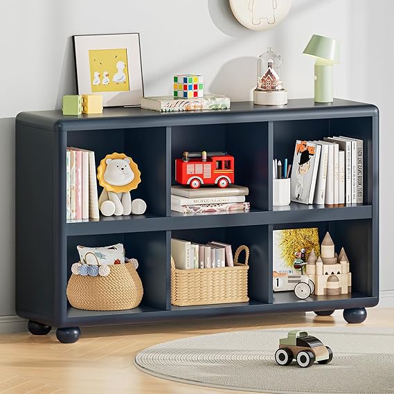 6 Cube Kids Bookshelf Storage Organizer