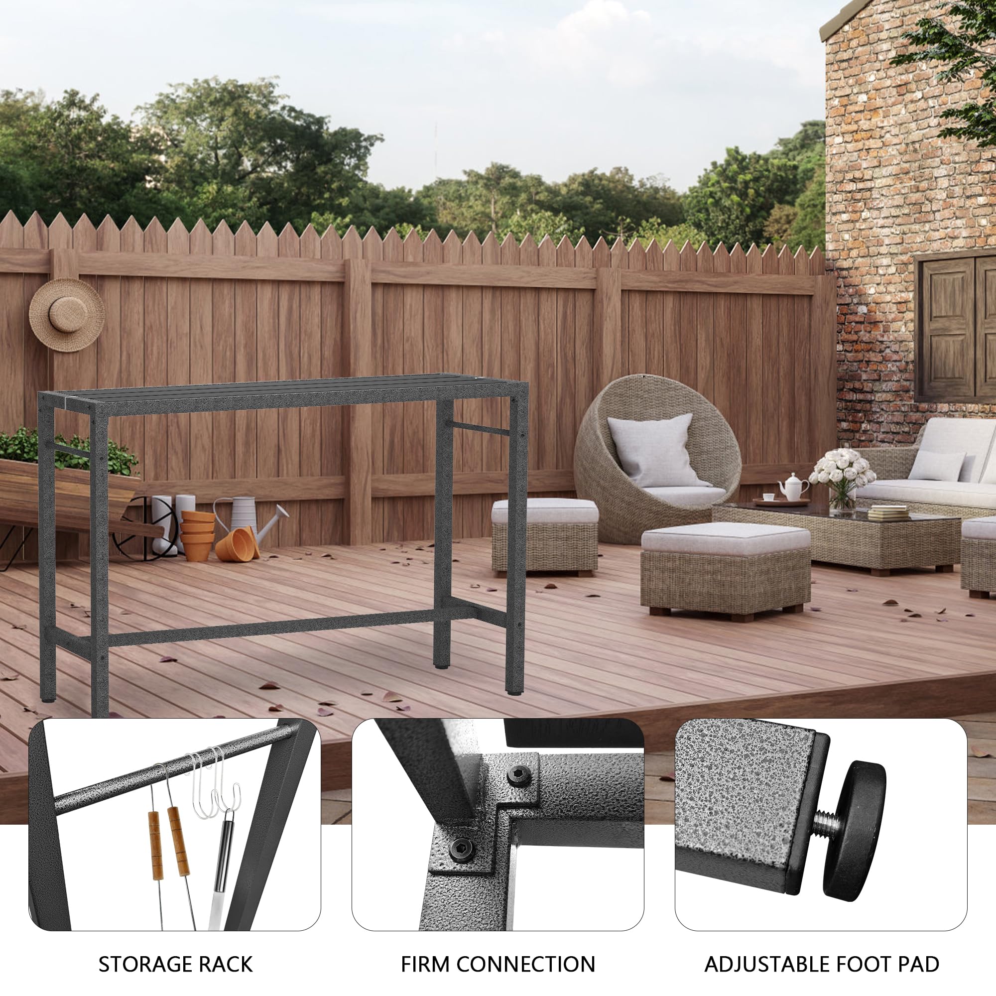 3-Piece Outdoor Bar Set with Cushioned Stools