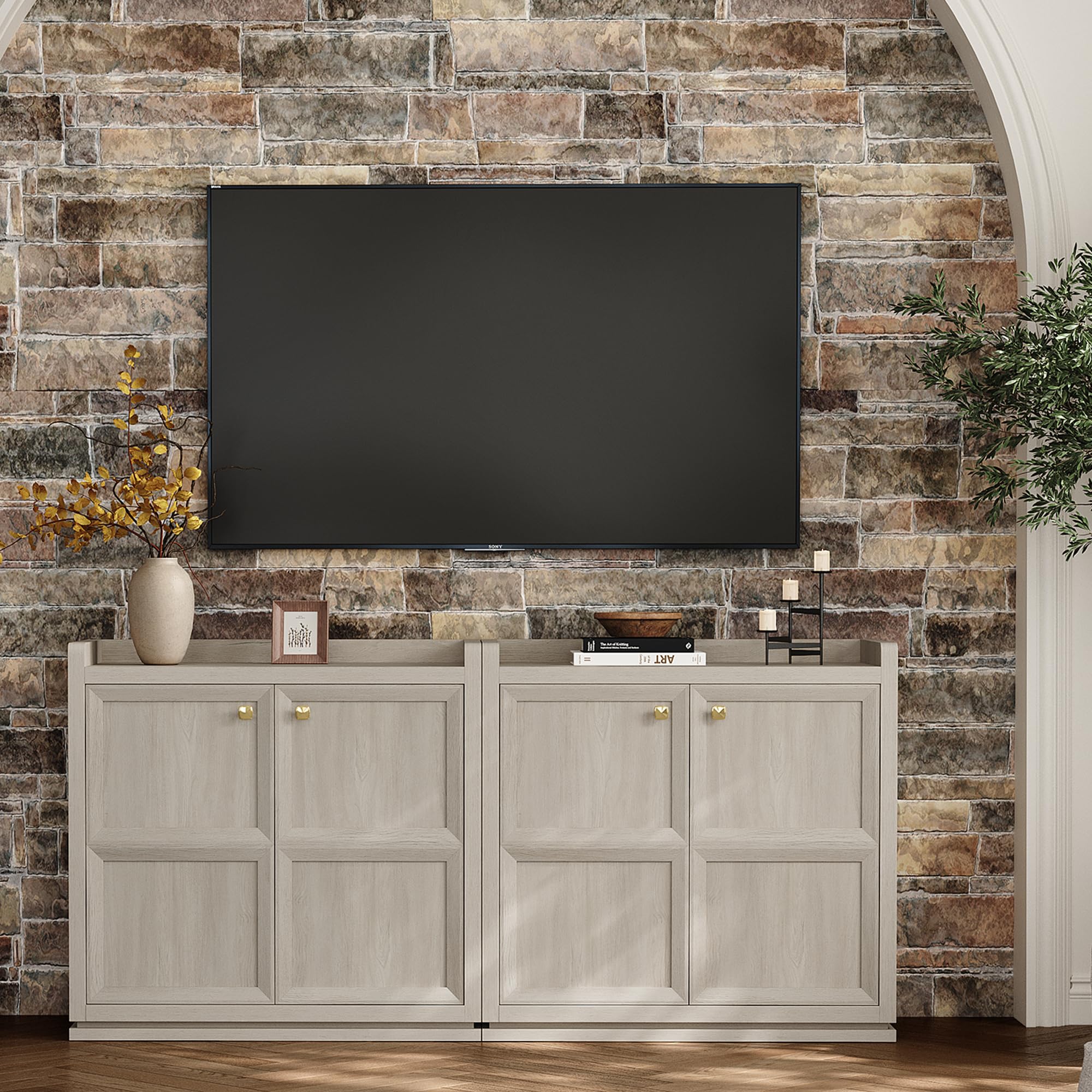 Storage Cabinet with Doors and Adjustable Shelves