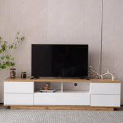 Modern Television Stand with 6 Cabinets & 2 Open Storage Spaces