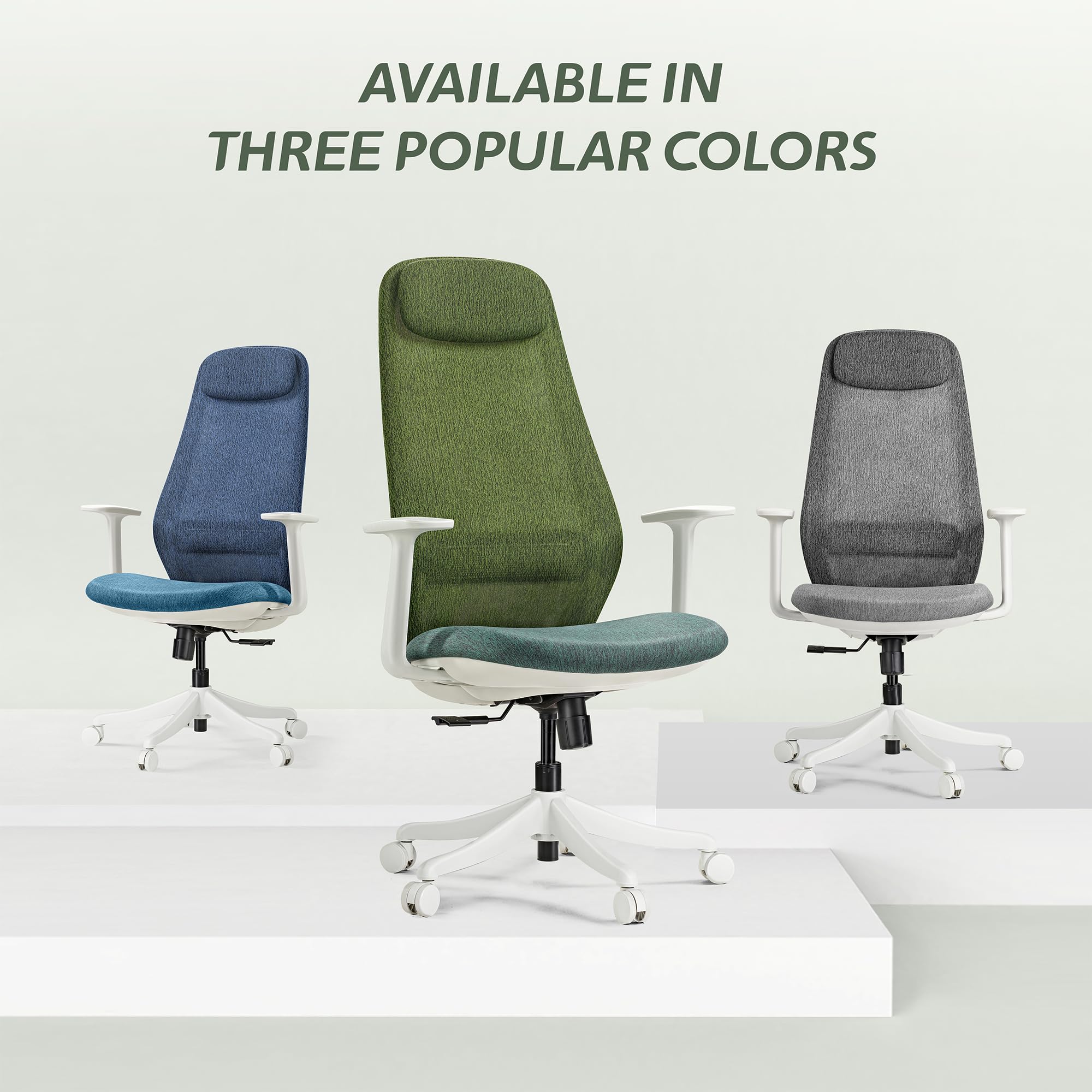 Mesh Office Chair with Adjustable Headrest and Lumbar Support