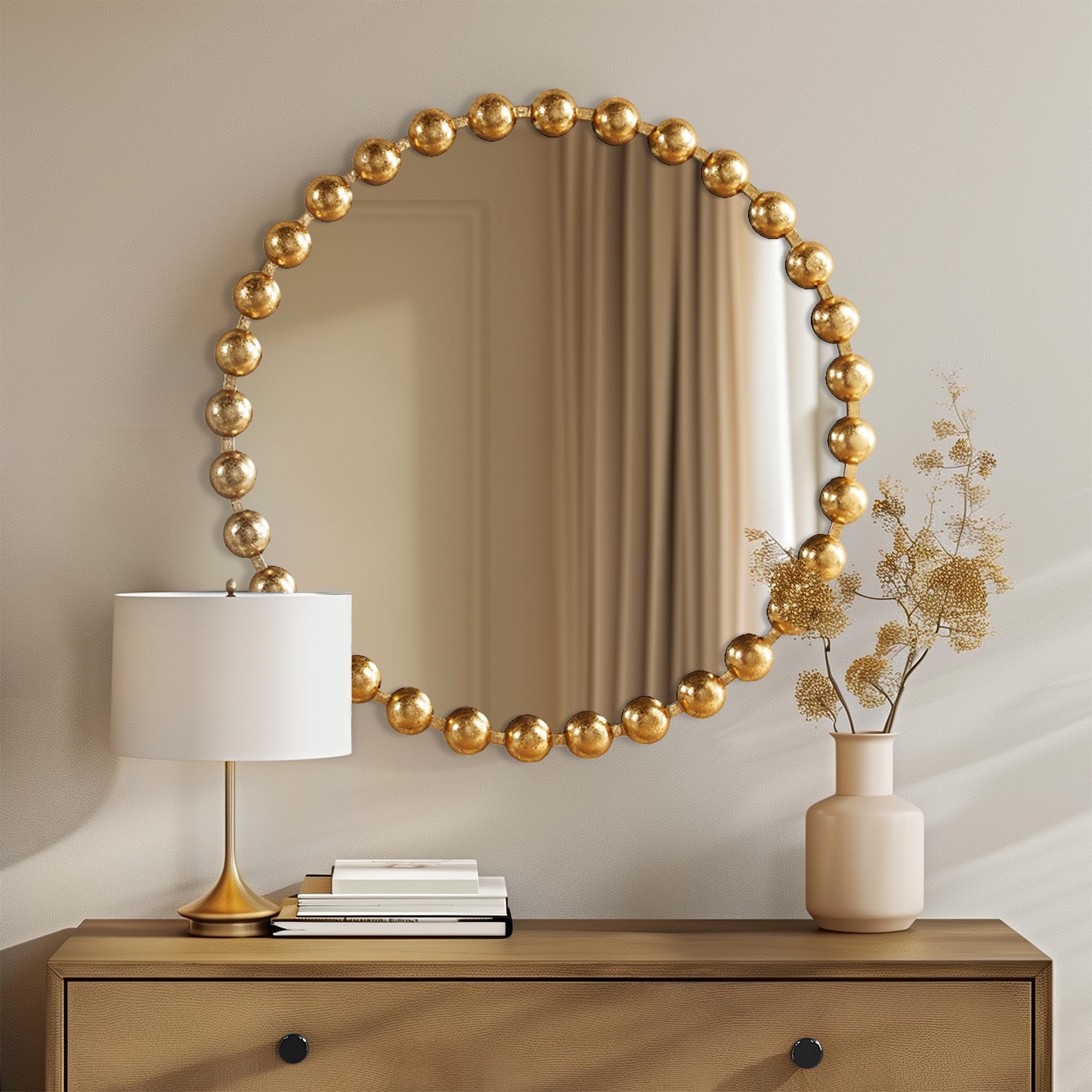 Round Gold Wall Mirror 27 Inch