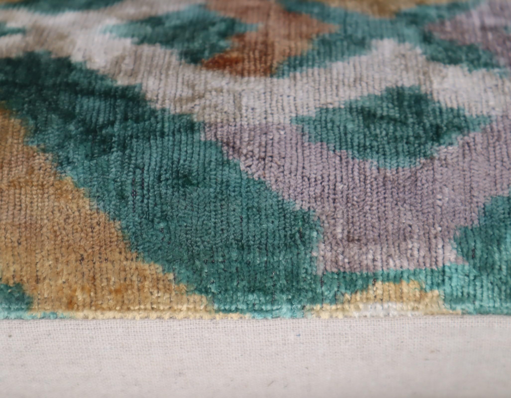 Handmade Velvet Ikat Throw Pillow 16x24