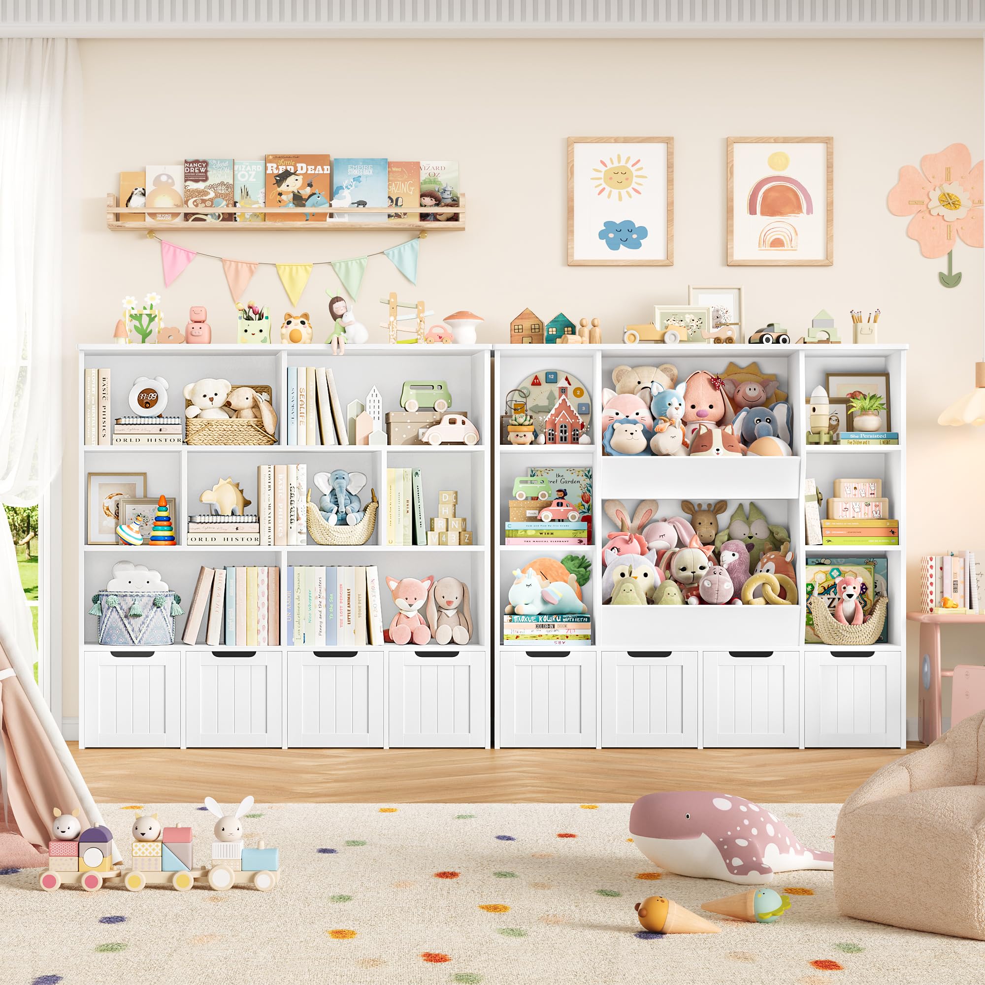 Kids Toy Storage Organizer with Movable Chests and Storage Cubes