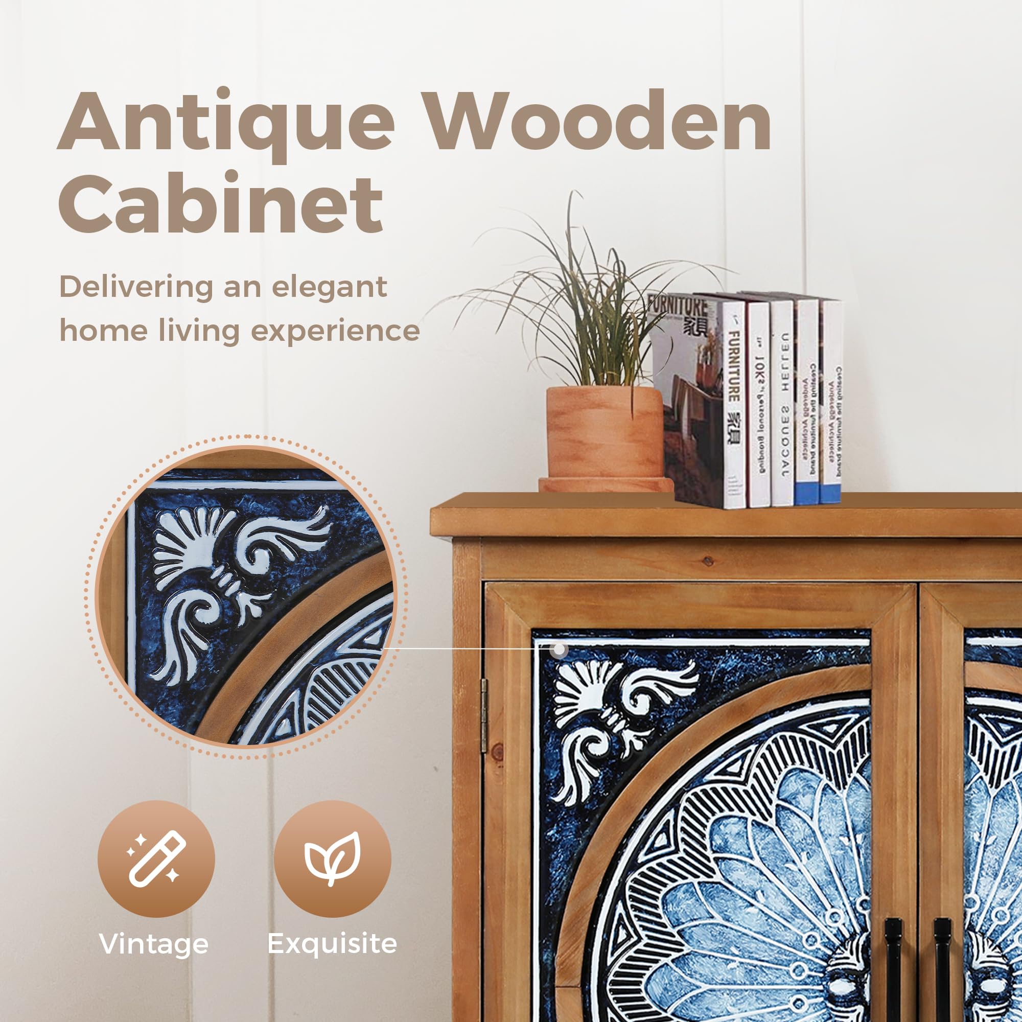Accent Storage Cabinet with 2 Doors and Shelves