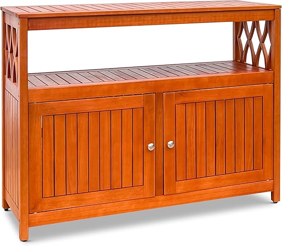 Eucalyptus Wood Outdoor Sideboard Table with Storage