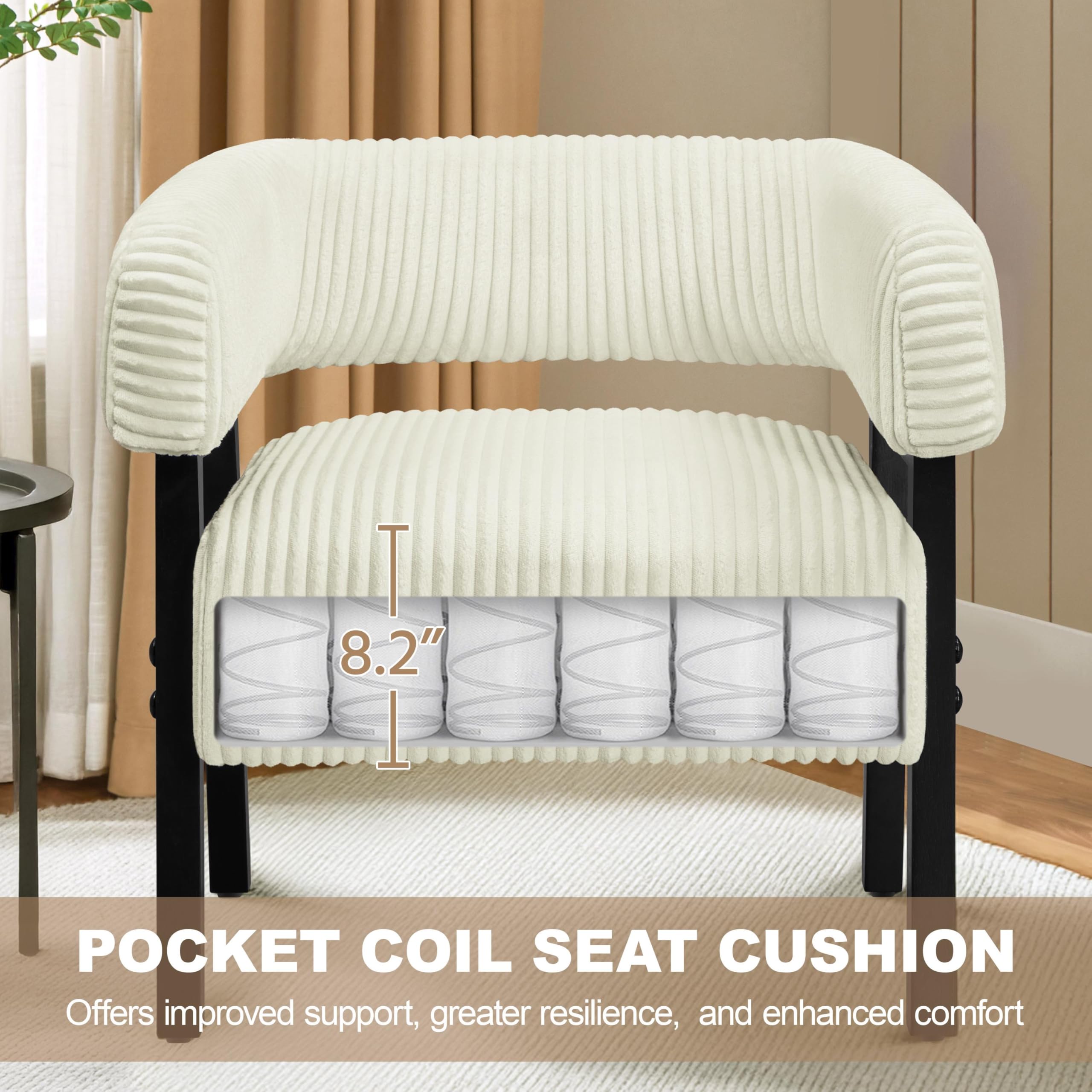 Corduroy Barrel Accent Chair Set of 2