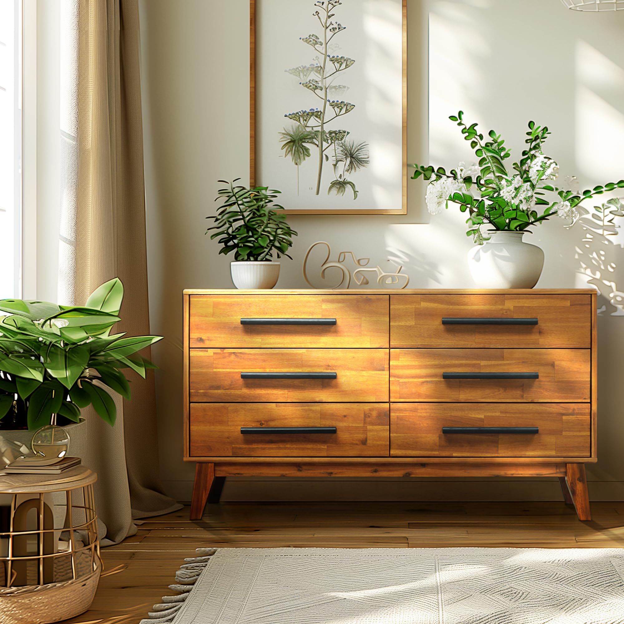 6-Drawer Solid Wood Dresser
