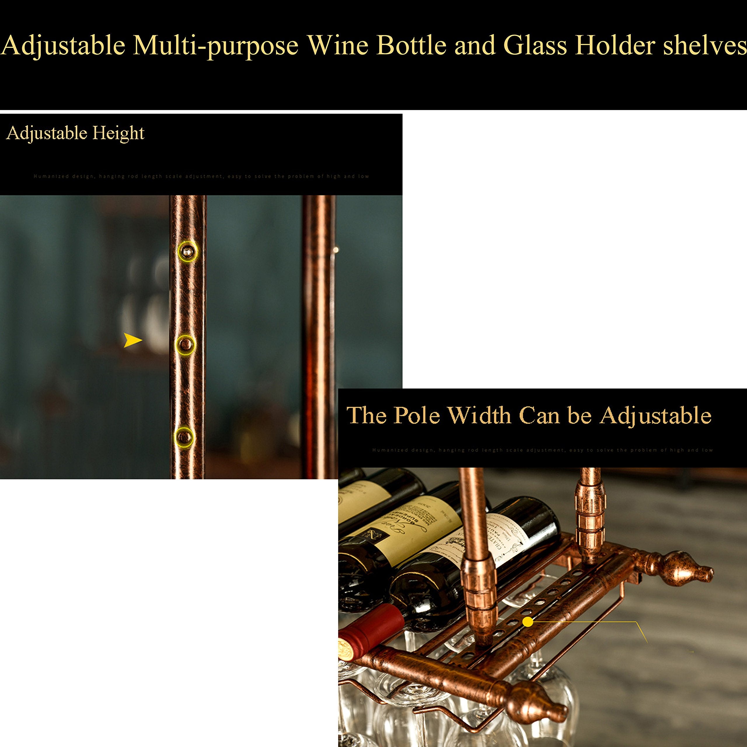 Wall Mounted Wine Rack with Glass Holder
