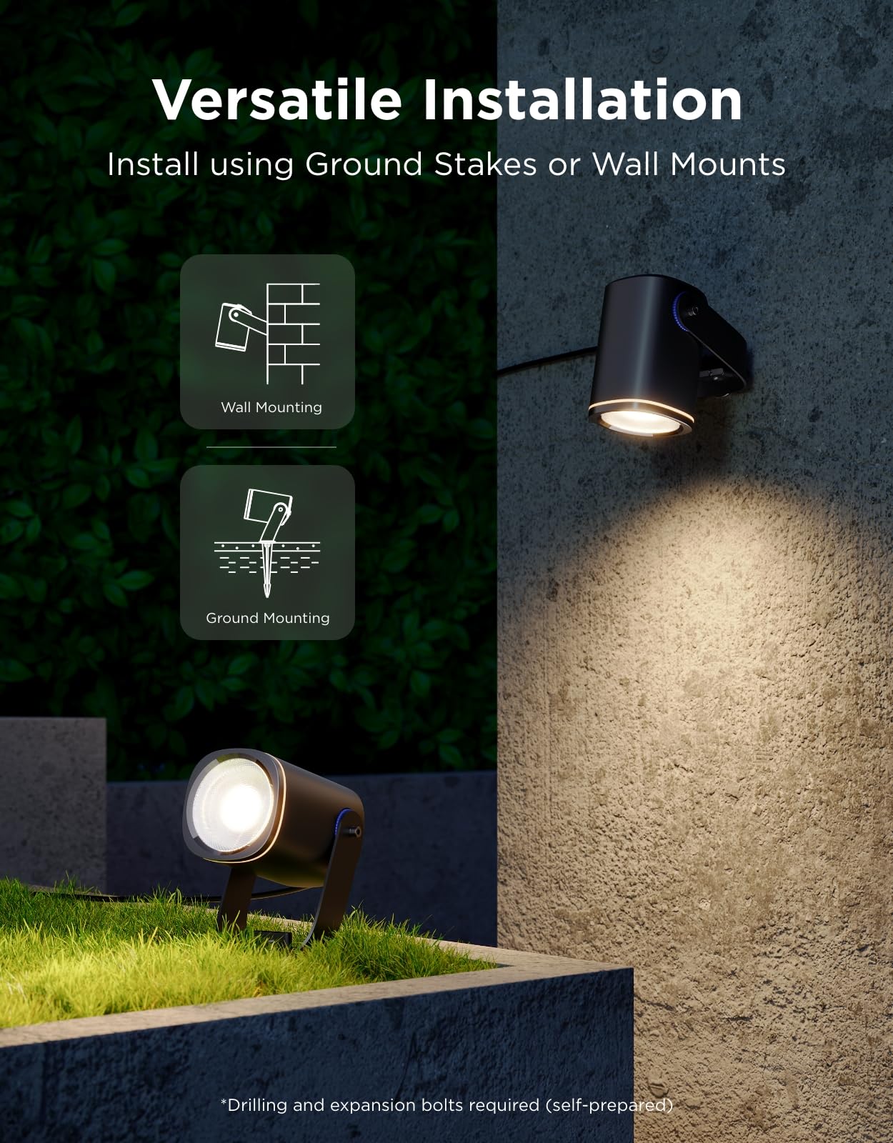 Smart RGBWIC Outdoor Spotlights 4-Pack
