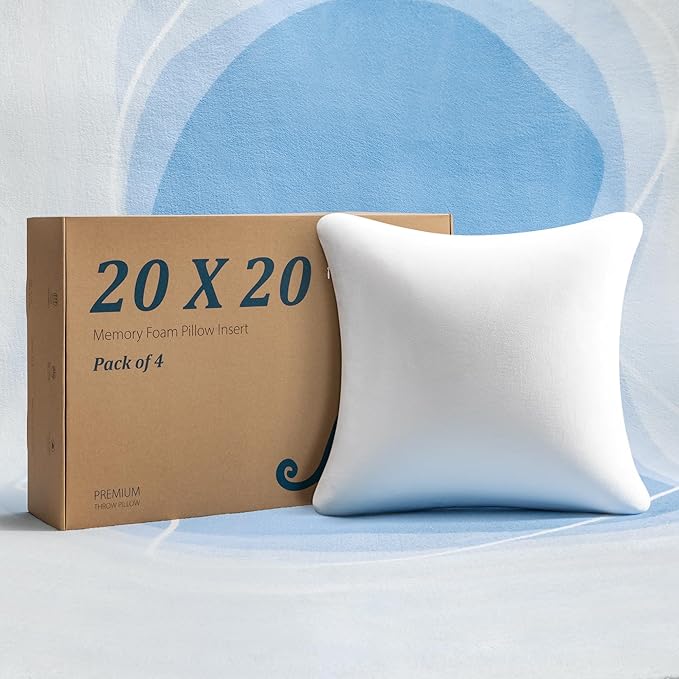 18" x 18" Memory Foam Throw Pillow Inserts - Pack of 4
