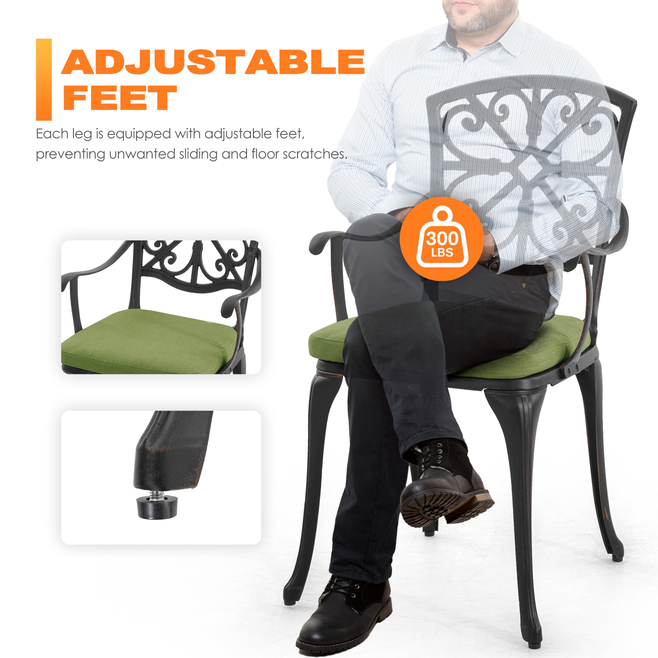 3-Piece Outdoor Bistro Set with Cushions