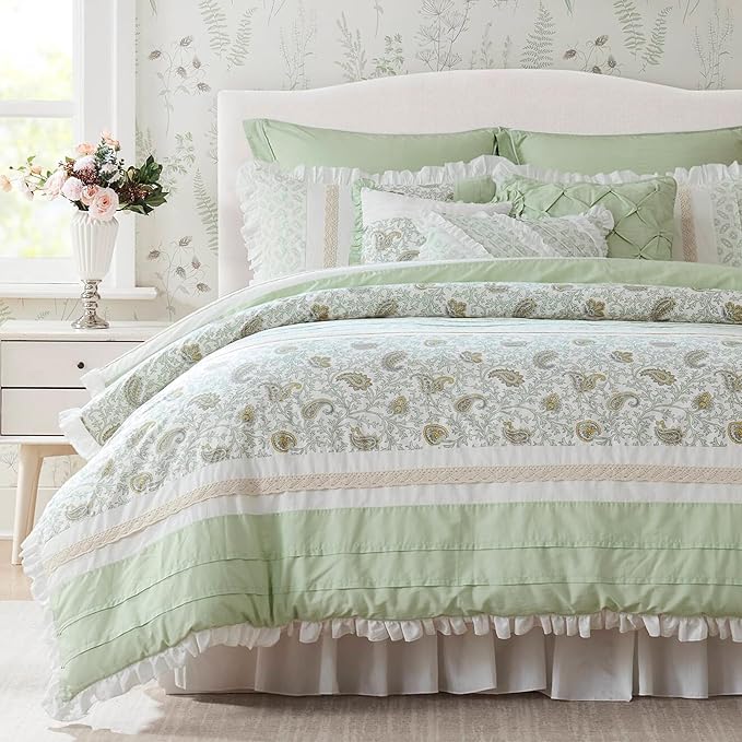 Cotton Percale Comforter Set Queen 9 Piece