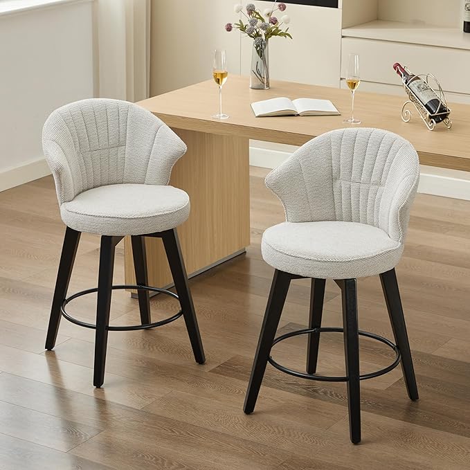 Swivel Barstools Set of 2 - 24 Inch Counter Height