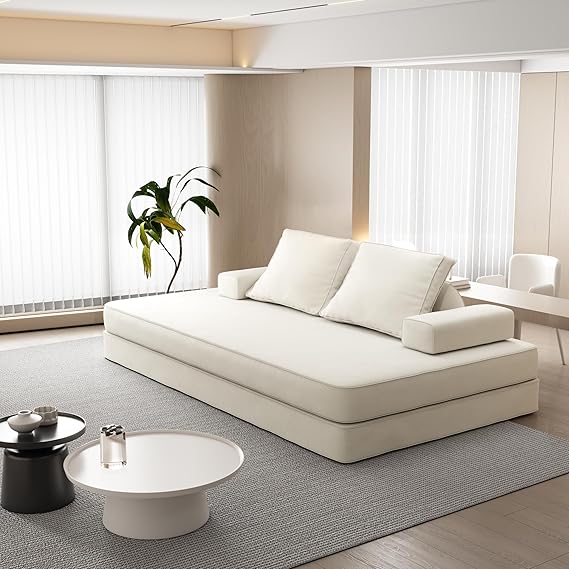 Convertible Floor Sleeper Sofa Bed with Adjustable Backrests
