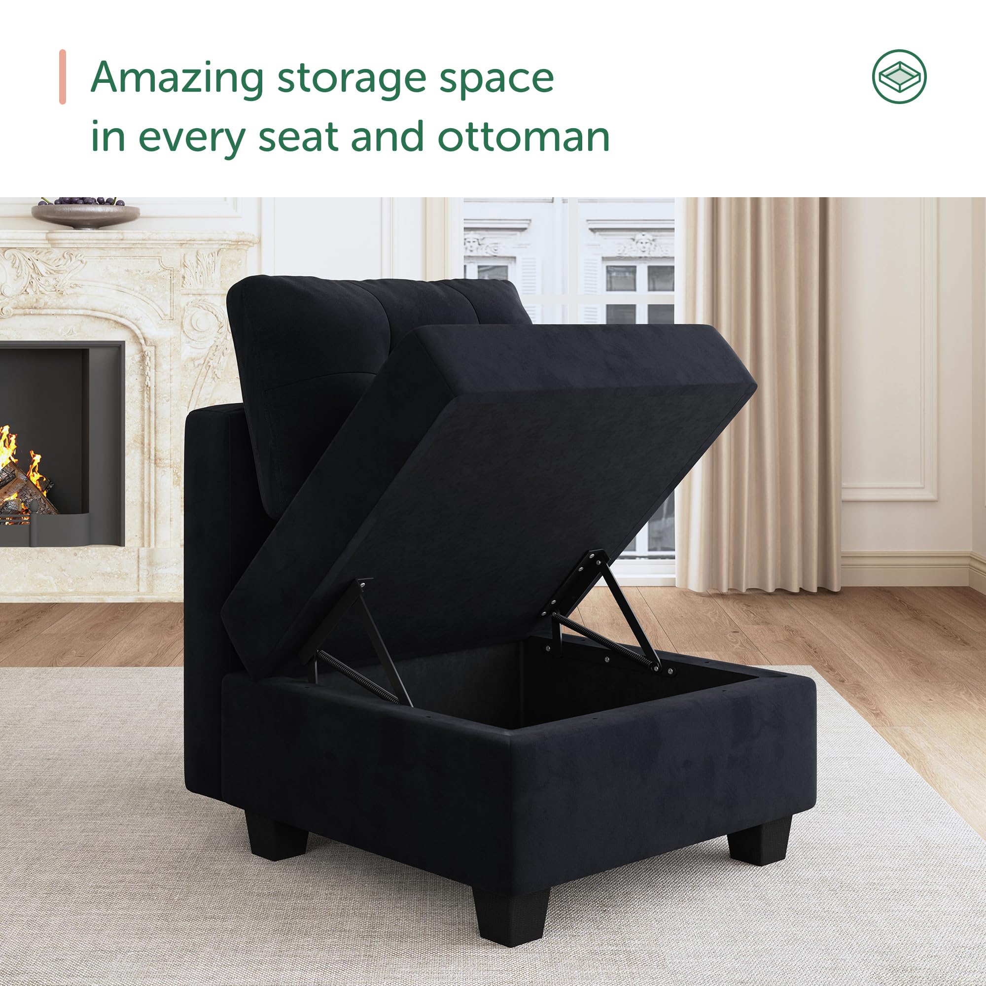 Modular Sectional Sofa with Storage