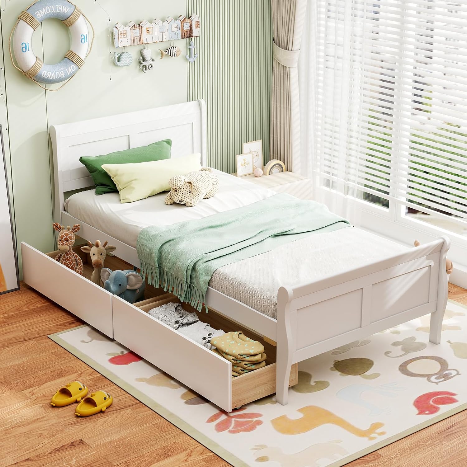 Twin Bed with Storage Drawers