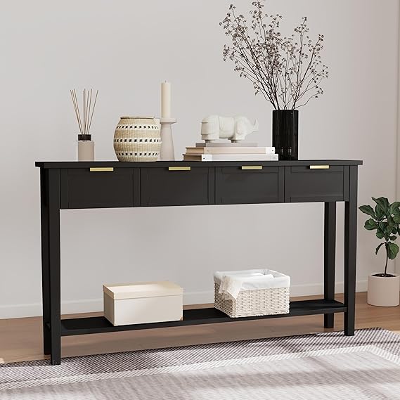 60 Inch Console Table with 4 Drawers