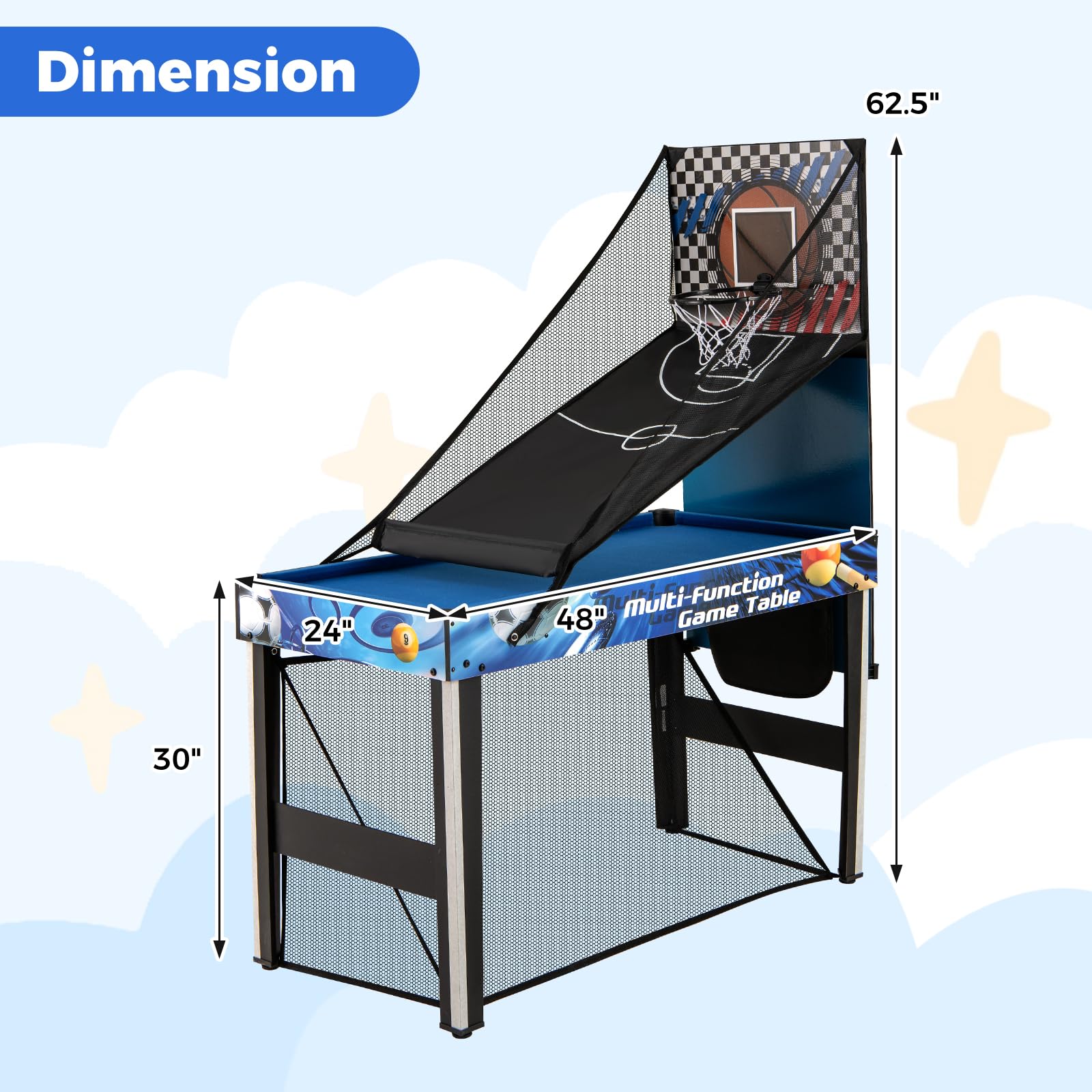 10-in-1 Multi Game Table with Complete Accessories