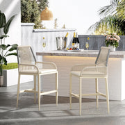 Outdoor Bar Stools Set of 2 with Removable Cushion