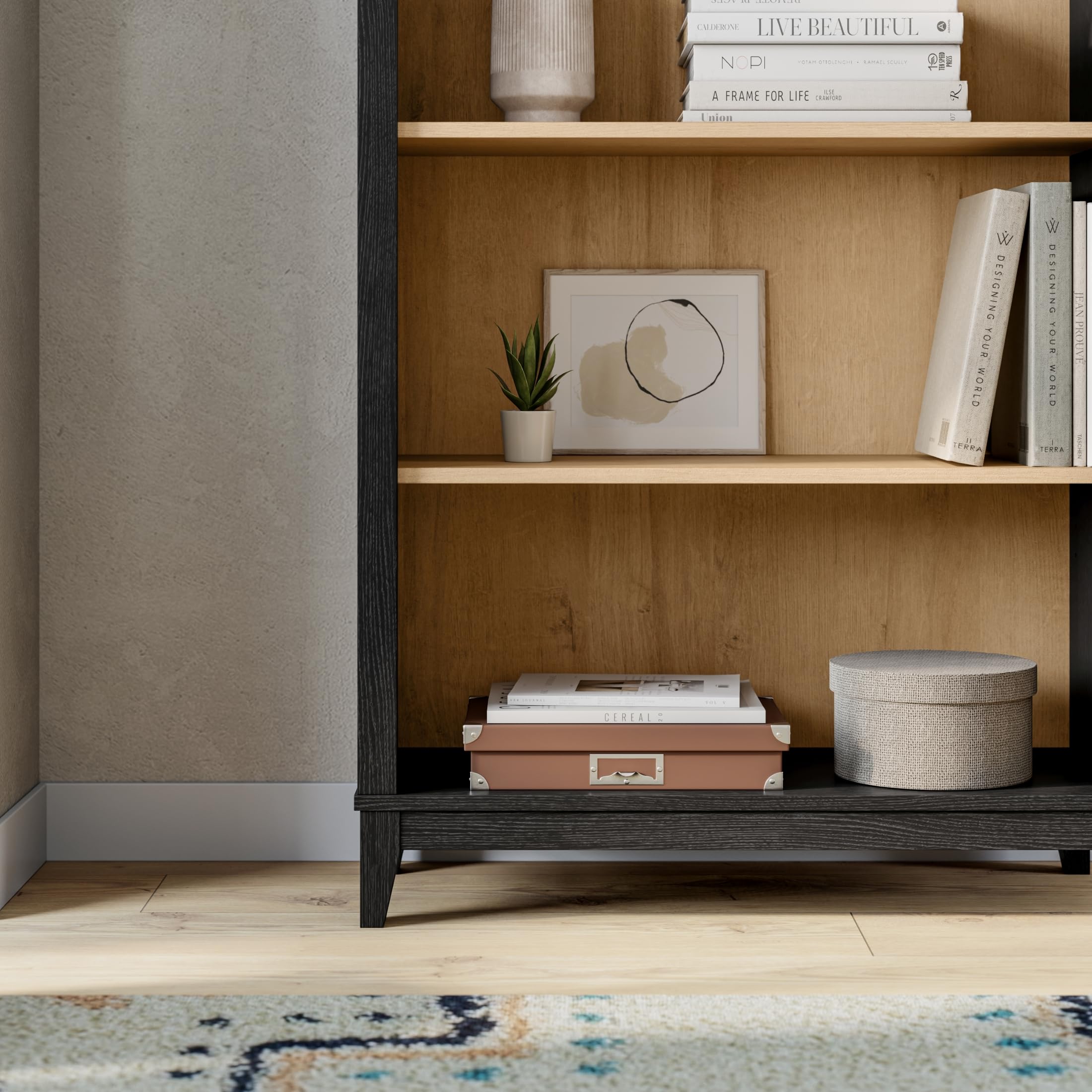 Arched Bookcase 78" Tall 5-Tier with Adjustable Shelves